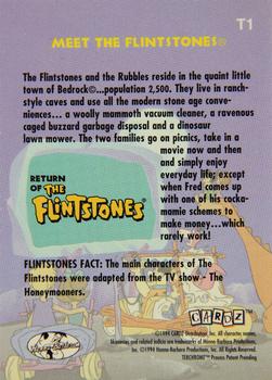 1994 Cardz Return of the Flintstones - Tekchromes #T1 Meet the Flintstones Back