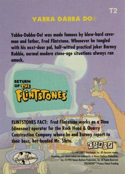 1994 Cardz Return of the Flintstones - Tekchromes #T2 Yabba Dabba Do Back
