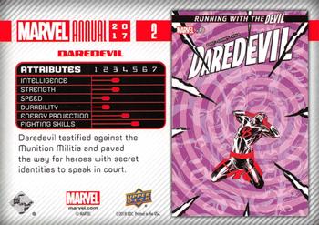 2017 Upper Deck Marvel Annual #2 Daredevil Back
