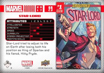 2017 Upper Deck Marvel Annual #23 Star-Lord Back