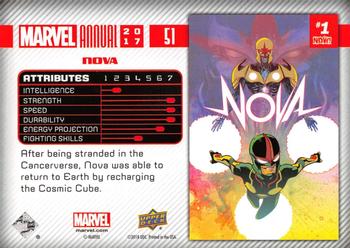 2017 Upper Deck Marvel Annual #51 Nova Back