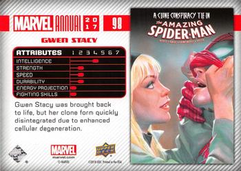 2017 Upper Deck Marvel Annual #98 Gwen Stacy Back