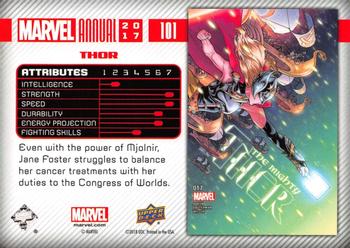 2017 Upper Deck Marvel Annual #101 Thor Back