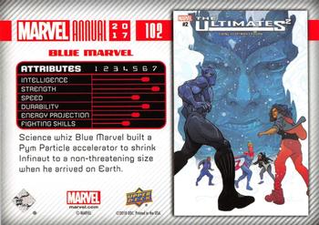 2017 Upper Deck Marvel Annual #102 Blue Marvel Back