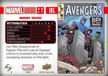 2017 Upper Deck Marvel Annual #105 Iron Man Back