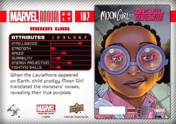 2017 Upper Deck Marvel Annual #107 Moon Girl Back