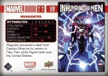 2017 Upper Deck Marvel Annual #112 Magneto Back