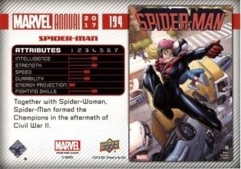 2017 Upper Deck Marvel Annual #134 Spider-Man Back