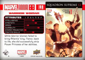 2017 Upper Deck Marvel Annual #149 Warrior Woman Back