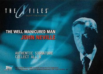1998 Topps The X-Files: Fight the Future - Autographs #NNO John Neville Back