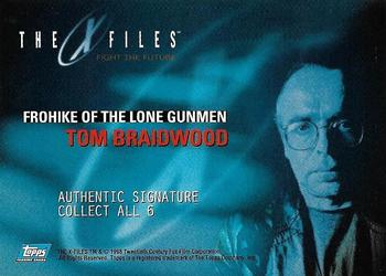 1998 Topps The X-Files: Fight the Future - Autographs #NNO Tom Braidwood Back