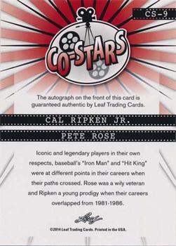 2014 Leaf Pop Century - Co-Stars Dual Signed #CS-9 Cal Ripken Jr. / Pete Rose Back