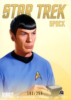 2014 Rittenhouse Star Trek The Original Series Portfolio  - Bridge Crew Portraits (Alternate Gold Design) #RAA2 Spock Back