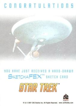 2014 Rittenhouse Star Trek The Original Series Portfolio  - SketchaFEX #NNO Chuck Zsolnai Back