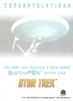 2014 Rittenhouse Star Trek The Original Series Portfolio  - SketchaFEX #NNO Justin Chung Back