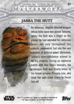 2018 Topps Star Wars Masterwork #17 Jabba the Hutt Back