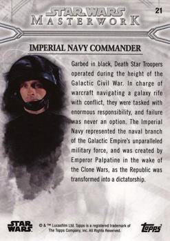 2018 Topps Star Wars Masterwork #21 Imperial Navy Commander Back