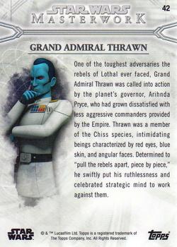 2018 Topps Star Wars Masterwork #42 Grand Admiral Thrawn Back