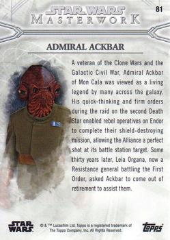 2018 Topps Star Wars Masterwork #81 Admiral Ackbar Back