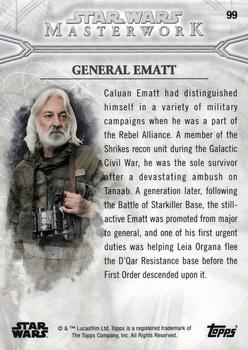 2018 Topps Star Wars Masterwork #99 General Ematt Back