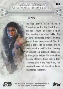 2018 Topps Star Wars Masterwork #104 Finn Back