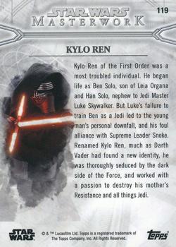 2018 Topps Star Wars Masterwork #119 Kylo Ren Back