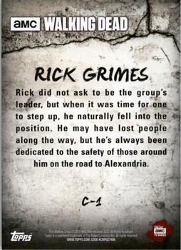 2018 Topps The Walking Dead Road to Alexandria - Characters #C-1 Rick Grimes Back
