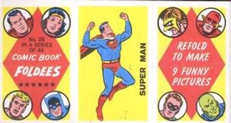 1966 Topps Comic Book Foldees #26 Superman / Jet Plane / Spotted Pup Front