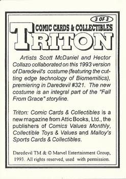 1993 Triton Comics & Cards Daredevil Promos #3 Scott McDaniel / Hector Collazo Back
