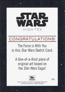 2015 Topps High Tek Star Wars - Sketches #NNO Andrew Cosson Back