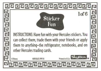 1997 Skybox Disney Hercules - Stickers #1 Man of Myth Back
