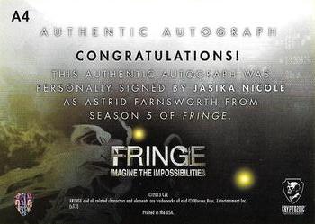 2016 Cryptozoic Fringe Season 5 - Autographs #A4 Jasika Nicole Back