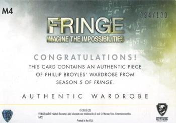 2016 Cryptozoic Fringe Season 5 - Wardrobe #M4 Phillip Broyles Back