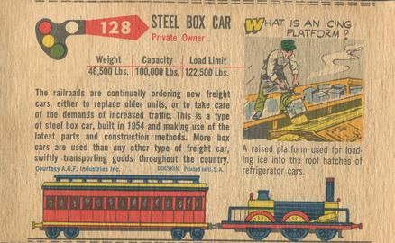 1955 Doeskin Rails & Sails (F378) #128 Steel Box Car Back