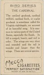 1910 American Tobacco Bird Series (T43) #NNO Cardinal Back