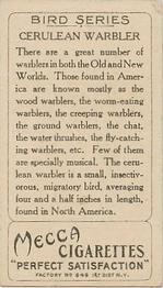 1910 American Tobacco Bird Series (T43) #NNO Cerulean Warbler Back