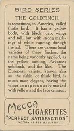 1910 American Tobacco Bird Series (T43) #NNO Goldfinch Back