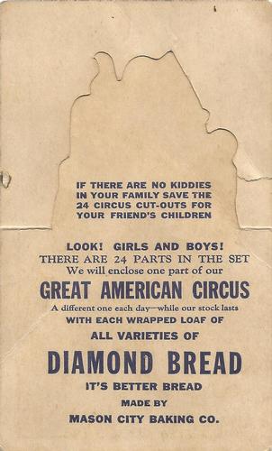 1922 Great American Circus (D40) #NNO Clowns and Donkeys Back