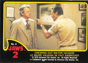 1978 O-Pee-Chee Jaws 2 #4 Chewing Out Mayor Vaughn Front