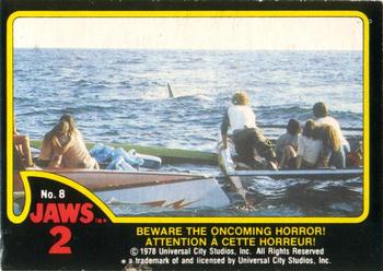 1978 O-Pee-Chee Jaws 2 #8 Beware the Oncoming Horror! Front