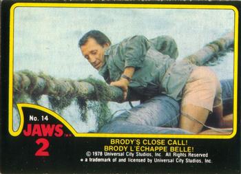 1978 O-Pee-Chee Jaws 2 #14 Brody's Close Call! Front