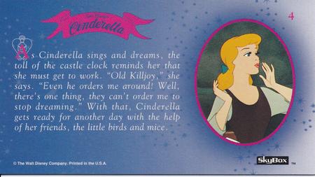 1995 SkyBox Cinderella Limited Edition #4 As Cinderella sings and dreams, the toll of Back