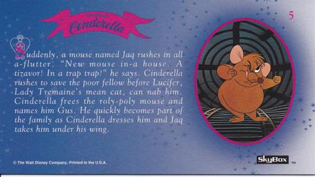 1995 SkyBox Cinderella Limited Edition #5 Suddenly, a mouse named Jaq rushes in Back