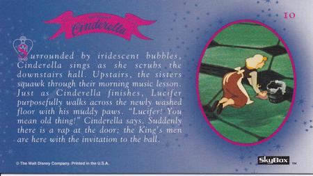 1995 SkyBox Cinderella Limited Edition #10 Surrounded by iridescent bubbles, Cinderella Back