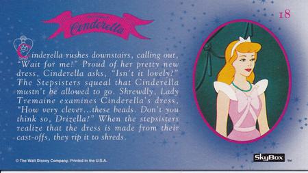 1995 SkyBox Cinderella Limited Edition #18 Cinderella rushes downstairs, calling out Back