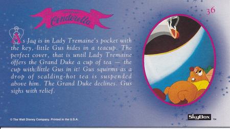1995 SkyBox Cinderella Limited Edition #36 As Jaq is in Lady Tremaine's pocket Back