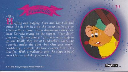 1995 SkyBox Cinderella Limited Edition #39 Huffing and puffing, Gus and Jaq pull and push Back