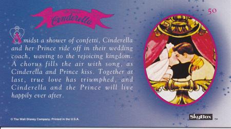 1995 SkyBox Cinderella Limited Edition #50 Amidst a shower of confetti Back