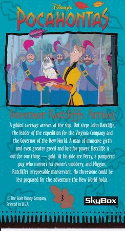 1995 SkyBox Pocahontas Limited Edition Widevision Set #3 Governer Ratcliffe Arrives Back