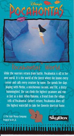 1995 SkyBox Pocahontas Limited Edition Widevision Set #7 Pocahontas' World Back